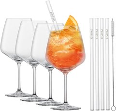 SCHOTT ZWIESEL After Work Drinks Taste, набір із 4 келихів для коктейлю, 4 скляних трубочок для пиття та 1 ватної щітки,  130014  фото