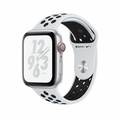 Apple Watch Nike+ Series 4 GPS + LTE 40mm Silver Aluminum Case with Pure Platinum/Black Nike Sport Band (MTX62/MTV92) 524383 фото