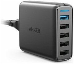 Сетевое зарядное устройство ANKER PowerPort 5 Speed - 51.5W 1xQC3.0&4xPIQ (Black)