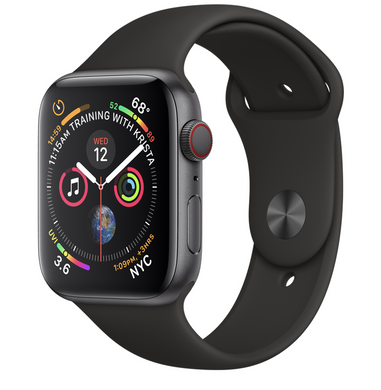 Apple Watch Series 4 GPS + LTE 44mm Space Gray Aluminum Case with Black Sport Band MTVU2/MTUW2 424853 фото