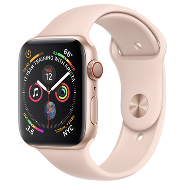 Apple Watch Series 4 GPS + LTE 44mm Gold Aluminum Case with Pink Sand Sport Band MTV02/MTVW2 524856 фото
