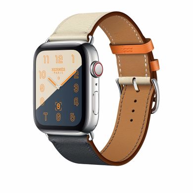 Apple Watch Hermès Stainless Steel Case with Indigo/Craie/Orange Swift Leather Single Tour (MU9D1) 935342 фото