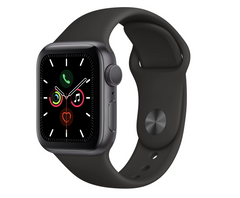 Apple Watch Series 5 44mm Space Gray Aluminum Case with Black Sport Band MWVF2GK/A