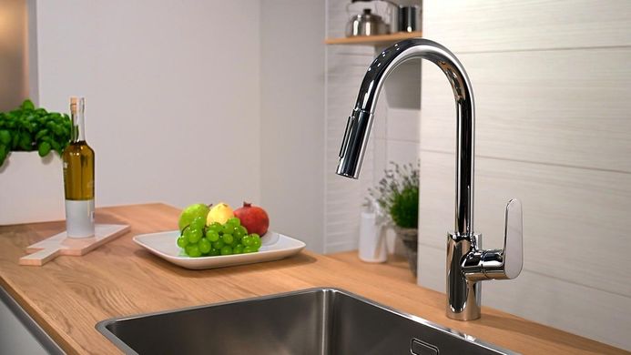 Смеситель hansgrohe Focus для кухонної мийки з висувним душем, хром 31815000 31815000 фото