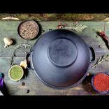 Казан 8л, &Oslash;34см,вага 11кг, чавунний узбецький WOK, кришка-сковор. гриль (Т405СРGr) Т405СРGr фото 3