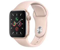 Apple Watch Series 5 40mm Gold Aluminum Case with Pink Sand Sport Band MWV72GK/A
