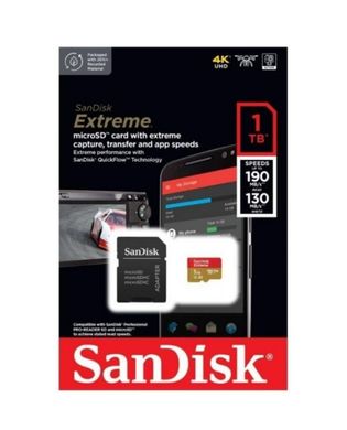 Карта пам'яті SanDisk Extreme microSDXC 1TB + SD Adapter (SDSQXAV-1T00-GN6MA) SDSQXAV-1T00-GN6MA фото