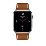 Apple Watch Hermès Stainless Steel Case with Fauve Barenia Leather Single Tour Deployment Buckle (MU6T2) 845436 фото 2