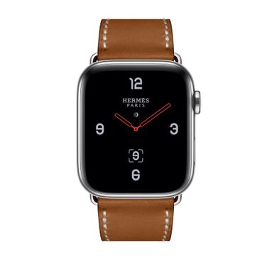 Apple Watch Hermès Stainless Steel Case with Fauve Barenia Leather Single Tour Deployment Buckle (MU6T2) 845436 фото