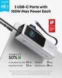 зовн. акум. ANKER - 25000 mAh 165W PD Built-In Double USB-C Cables (Сріблястий) A1695H41 фото 2