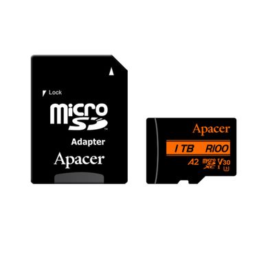 Карта пам'яті Apacer A2 1TB microSDXC UHS-1 U3 class 10 V30 R100MB/s W80MB/s Adapter SD (AP1TBMCSX10U8-R) AP1TBMCSX10U8-R фото