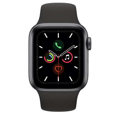 Apple Watch Series 5 40mm Space Gray Aluminum Case with Black Sport Band MWV82GK/A 2019540 фото