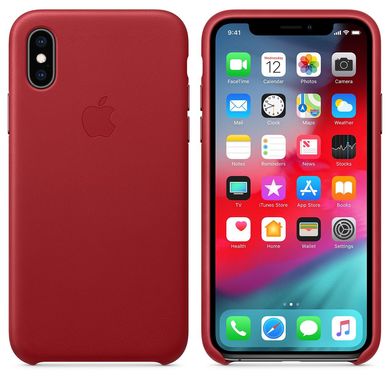 Leather Case for iPhone XS - Red 312328 фото