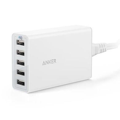 ЗАРЯДНИЙ ПРИСТРІЙ ANKER PowerPort 5 - 40W 5-port USB Power IQ V3 (White) 6505822 фото