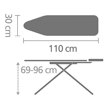 Доска гладильная 110х30 см с подставкой для утюга А 117923 фото