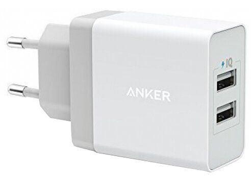 Мережева зарядка ANKER PowerPort 2 - 24W 2xUSB PIQ + MicroUSB V3 (White) 6358051 фото