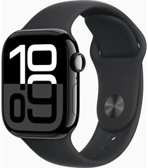 Apple Watch Series 10 GPS 42mm Jet Black Aluminium Case with Black Sport Band - S/M (MWWE3QH/A) MWWE3QH/A фото