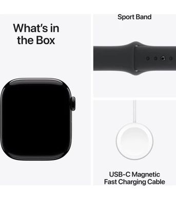 Apple Watch Series 10 GPS 42mm Jet Black Aluminium Case with Black Sport Band - S/M (MWWE3QH/A) MWWE3QH/A фото