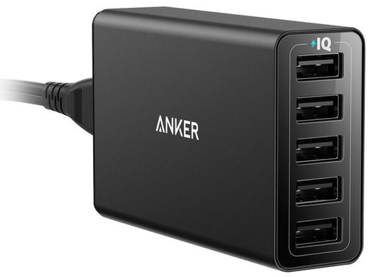 Сетевая зарядка ANKER PowerPort 5 - 40W 5-port USB Power IQ V3 (Черный) 6298891 фото