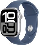 Apple Watch Series 10 GPS 42mm Silver Aluminium Case with Denim Sport Band - S/M (MWWA3QH/A) MWWA3QH/A фото 1