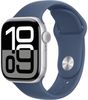 Apple Watch Series 10 GPS 42mm Silver Aluminium Case with Denim Sport Band - S/M (MWWA3QH/A) MWWA3QH/A фото