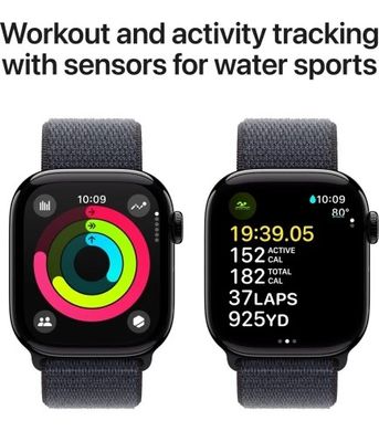 ApplApple Watch Series 10 GPS 42mm Jet Black Aluminium Case with Ink Sport Loop (MWWG3QH/A)e Watch Series 10 GPS 42mm Jet Black Aluminium Case with Ink Sport Loop (MWWG3QH/A) MWWG3QH/A фото