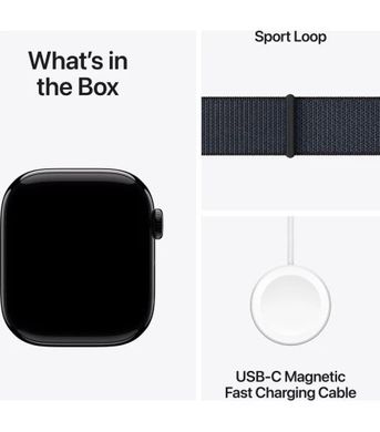 Apple Watch Series 10 GPS 42mm Jet Black Aluminium Case with Ink Sport Loop (MWWG3QH/A) MWWG3QH/A фото