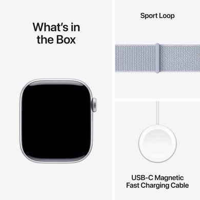 Apple Watch Series 10 GPS 42mm Silver Aluminium Case with Blue Cloud Sport Loop (MWWD3QH/A) MWWD3QH/A фото