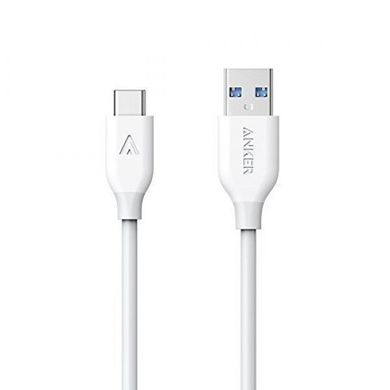 Кабель ANKER Powerline USB-C to USB-A 3.0 - 0.9м V3 (White) 6358045 фото
