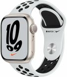 Apple Watch Nike Series 7 GPS 41mm starlight Aluminium Case with Pure Platinum/Black Nike Sport Band (MKN33UL/A) MKN33UL/A фото 1