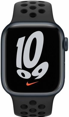 Apple Watch Nike Series 7 GPS 41mm midnight Aluminium Case with Anthracite/Black Nike Sport Band (MKN43UL/A) MKN43UL/A фото