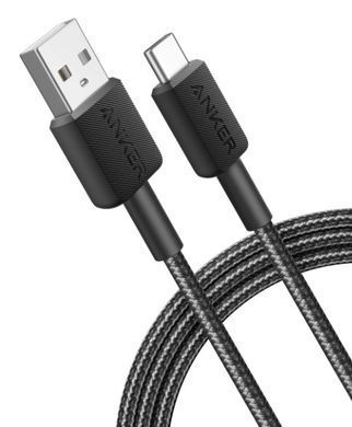 кабель ANKER 322 USB-A to USB-C - 0.9m Nylon (Чорний) A81H5G11 фото