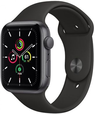 Apple Watch SE 44mm Space Gray Aluminum Case with Black Sport Band MYDT2 MYDT2 фото