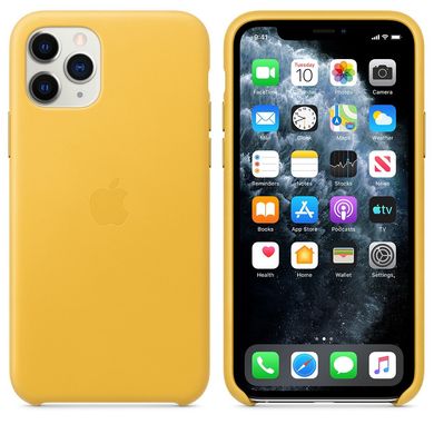 Чехол для iPhone 11 Pro Max Leather Case - Meyer Lemon qze2231 фото