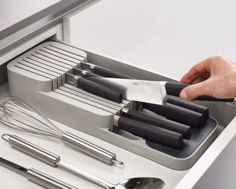 Набір органайзерів для столових приладів та ножів, 2 шт Joseph Joseph DrawerStore Large Compact Cutlery Organiser - Grey 01000916 фото