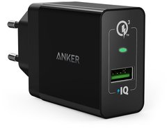 Сетевое зарядное устройство ANKER PowerPort+ 18W 1xQC3.0 + MicroUSB V3 (Black)