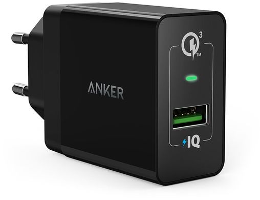 Зарядний пристрій ANKER PowerPort+ 18W 1xQC3.0 + MicroUSB V3 (Black) 6301564 фото