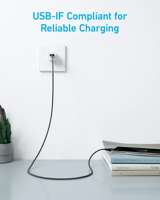 кабель ANKER 322 USB-A to USB-C - 1.8m Nylon (Чорний) A81H6G11 фото
