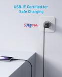 кабель ANKER 310 USB-C to USB-C - 0.9m 240W Nylon (Чорний) A81D5H11 фото 5