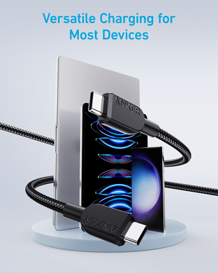 кабель ANKER 310 USB-C to USB-C - 0.9m 240W Nylon (Чорний) A81D5H11 фото