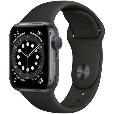Apple Watch Series 6 40mm Space Gray Aluminum Case with Black Sport Band MG133 MG133 фото