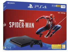 Игровая консоль Sony PlayStation 4, 1TB, Black, Slim + Spider Man 321321 фото