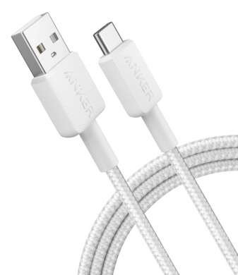 кабель ANKER 322 USB-A to USB-C - 0.9m Nylon (Білий) 6908156 фото