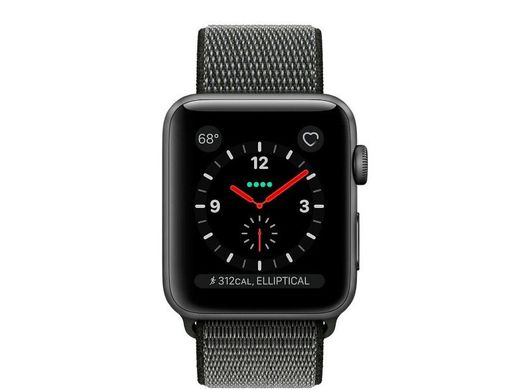 Apple Watch Series 3 GPS + Cellular 38mm Space Gray Aluminum Case with Dark Olive Sport Loop 342322 фото