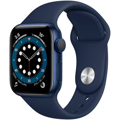 Apple Watch Series 6 44mm Blue Aluminum Case with Deep Navy Sport Band M00J3 M00J3 фото