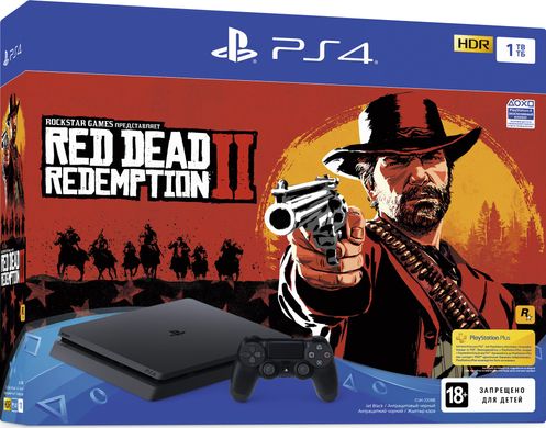 Ігрова консоль Sony PlayStation 4, 1TB, Black, Slim + Red Dead Redemption 2 321323 фото