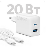 мережева зарядка ANKER PowerPort 312 - 20W USB-C & USB-A + USB-C cable (Білий) 6924822 фото 2