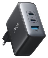 мережева зарядка ANKER PowerPort 736 Nano II - 100W 2xUSB-C PD & 1xPIQ GaN (Чорний) A2145G11  фото