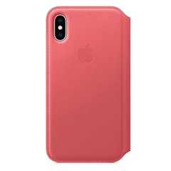 Leather Folio for iPhone XS - Peony Pink 897651 фото