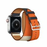 Apple Watch Hermès Stainless Steel Case with Indigo/Craie/Orange Swift Leather Double Tour (MU7K2) 162530 фото 4